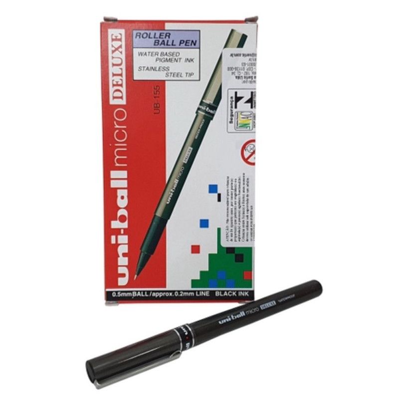 CANETA ROLLER 0.5 DELUXE MICRO AZUL UB-155 UNI-BALL - REF. 6.7700 - CAIXA COM 12 UNIDADES