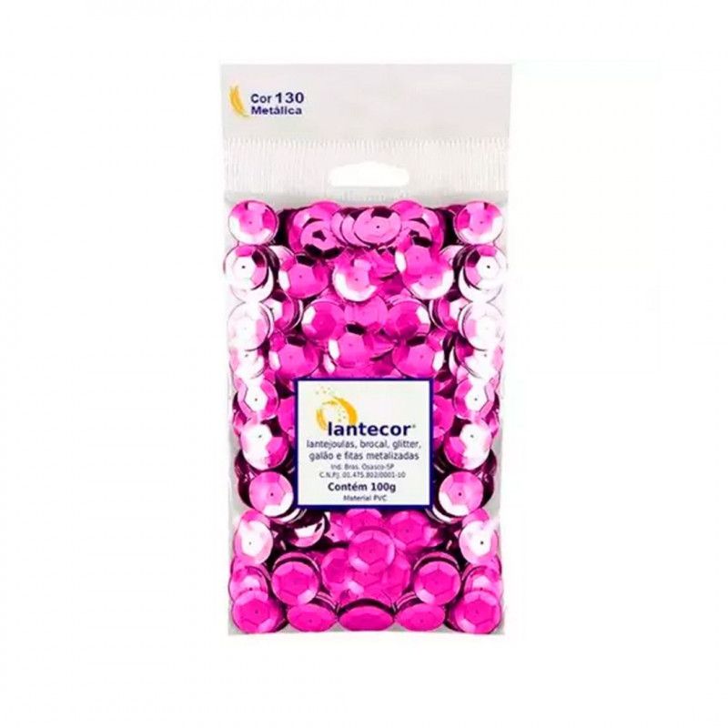LANTEJOULA 14MM 100G LANTECOR PINK - 1 UNIDADE