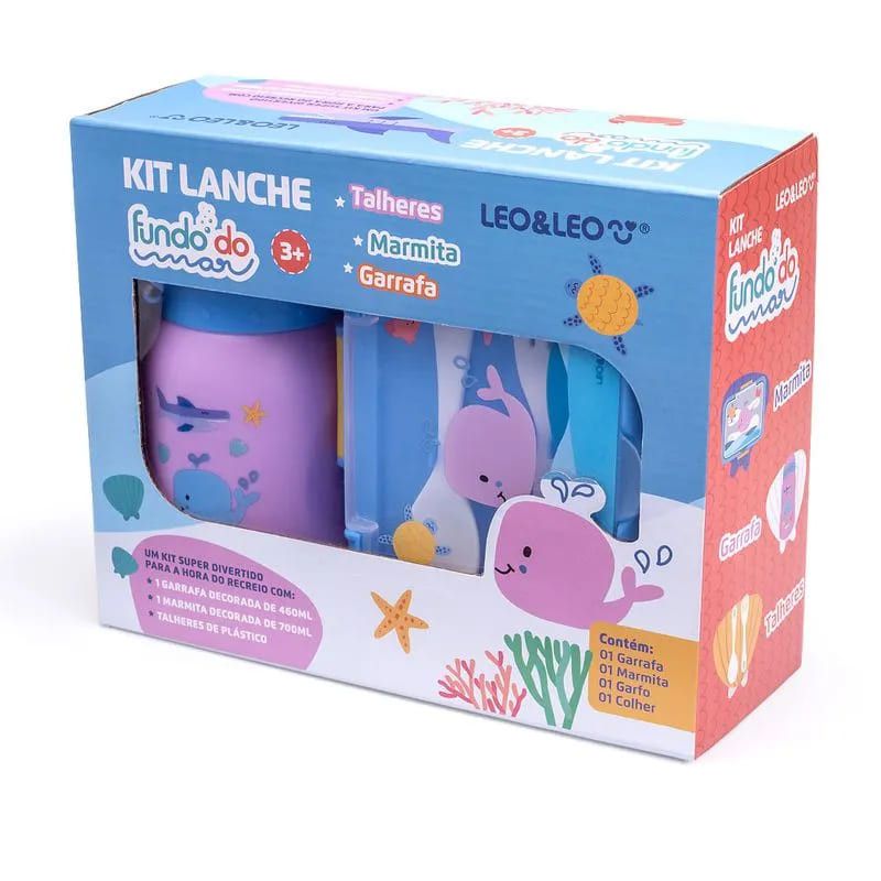 KIT LANCHE FUNDO DO MAR LEO E LEO - 97830 UN COM 1 UN