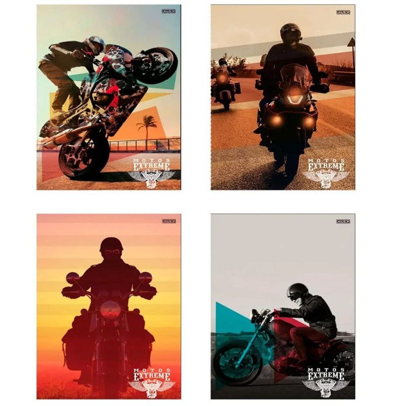 CADERNO BROCHURAO CAPA DURA 48FL MOTOS SAO DOMINGOS - REF. 10428 - PACOTE COM 10 UNIDADES