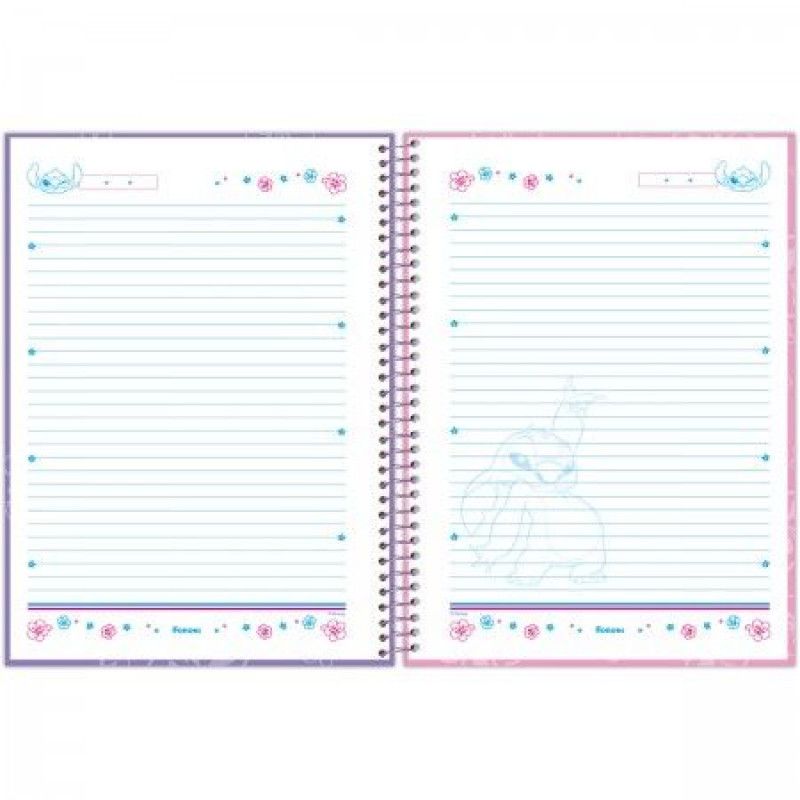 CADERNO 1 MATERIA CAPA DURA 80FL STITCH FORONI - REF. 33.6523-8 - PACOTE COM 4 UNIDADES