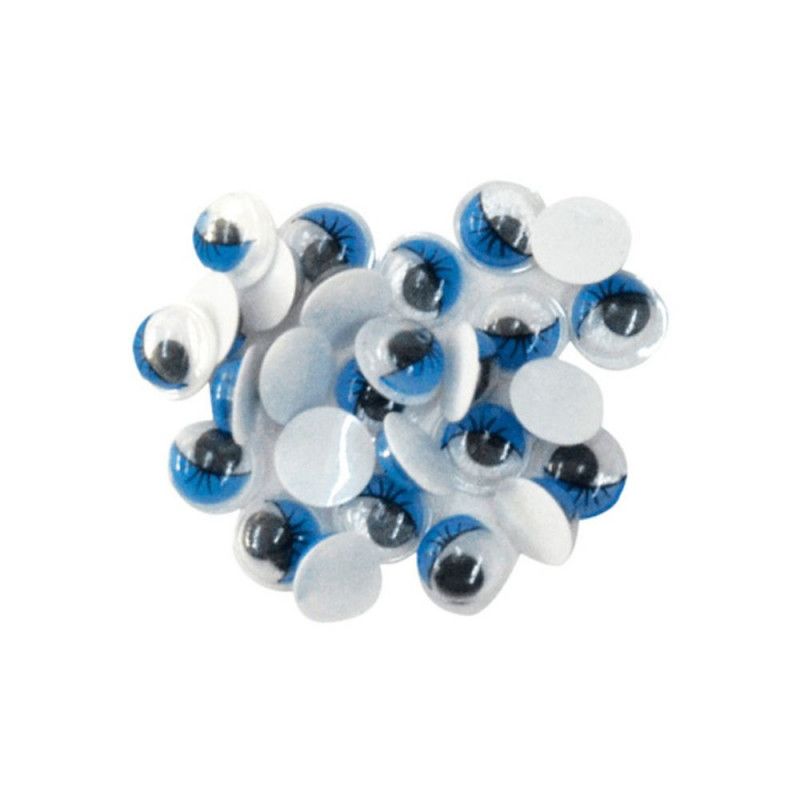 OLHINHOS 8MM ARTICULADOS COM CILIOS AZUL KIT - REF. CE-8/529682 - PACOTE COM 50 UNIDADES