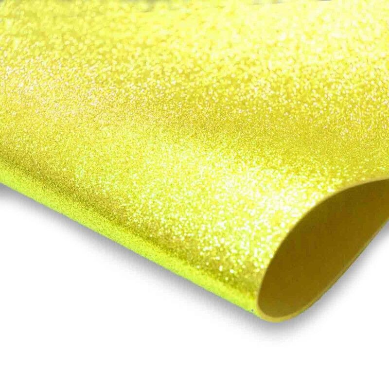 PLACA EVA GLITTER 60X40CM MAKE+ NEON AMARELO - REF. 9614 - PACOTE COM 5 UNIDADES