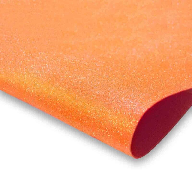PLACA EVA GLITTER 60X40CM MAKE+ NEON LARANJA - REF. 9609 - PACOTE COM 5 UNIDADES