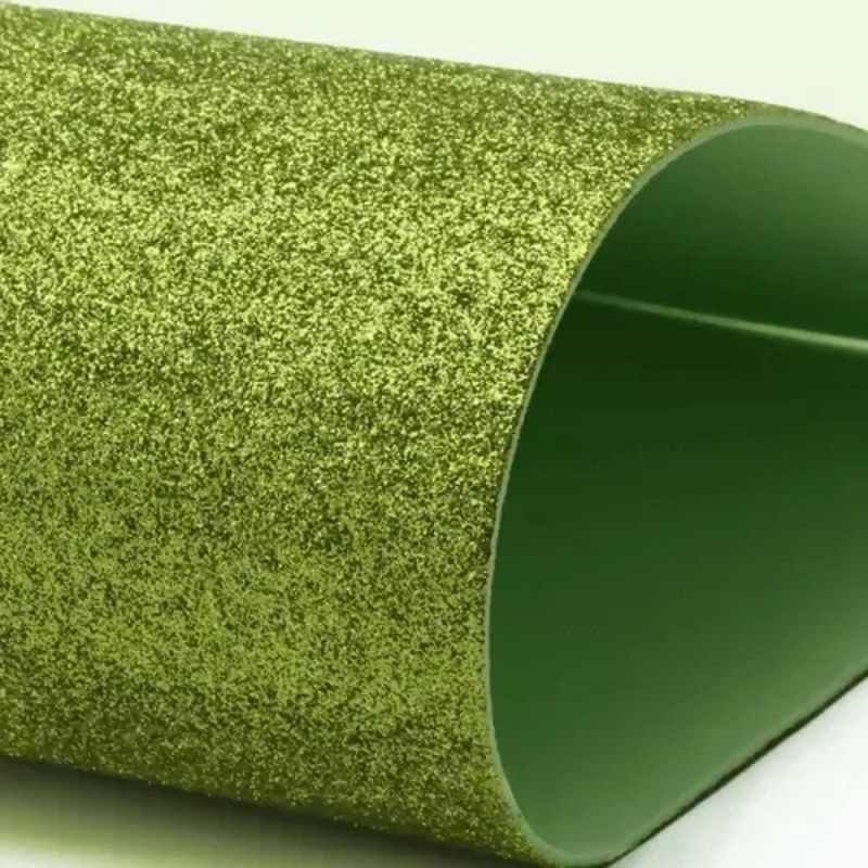 PLACA EVA 60X40CM GLITER MAKE+ VERDE CLARO - REF. 9606 - PACOTE COM 5 UNIDADES