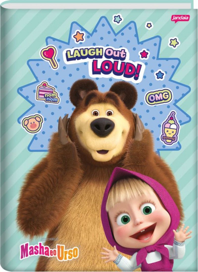 CADERNO BROCHURA 1/4 CAPA DURA 48 FOLHAS MASHA E URSO JANDAIA - REF. 65493 - PACOTE COM 10 UNIDADES