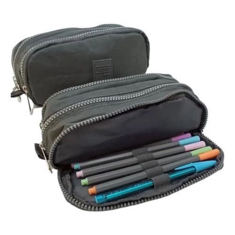 ESTOJO TRIPLO NYLON LISO MB13054-E YEPP - CINZA - 1 UNIDADE