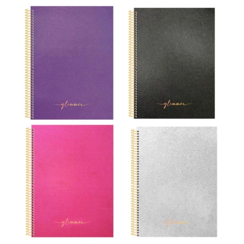 CADERNO 1 MATERIA CAPA DURA 80FL COLEGIAL GLIMMER SAO DOMINGOS - REF. 10306 - PACOTE COM 4 UNIDADES