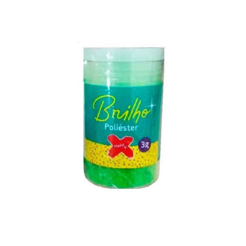 GLITTER POLIESTER 3G MAKE+ NEON VERDE - REF. 7018 - PACOTE COM 12 UNIDADES