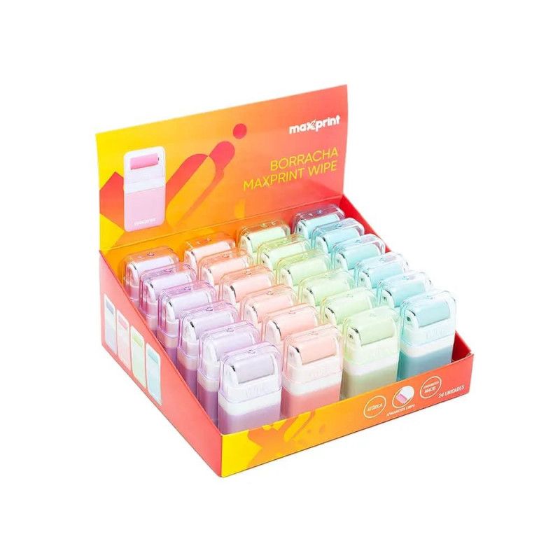 BORRACHA WIPE COM ROLO MAXPRINT - REF. 70000126 - CAIXA COM 24 UNIDADES