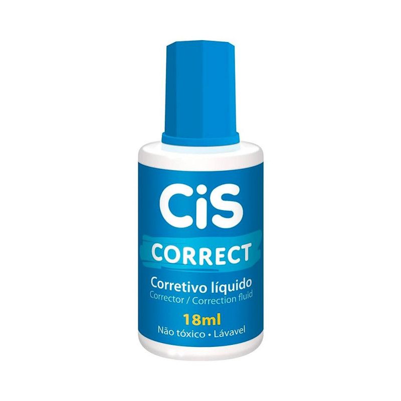 CORRETIVO LIQUIDO 18ML CORRECT CIS - REF. 4.1120 - CAIXA COM 12 UNIDADES