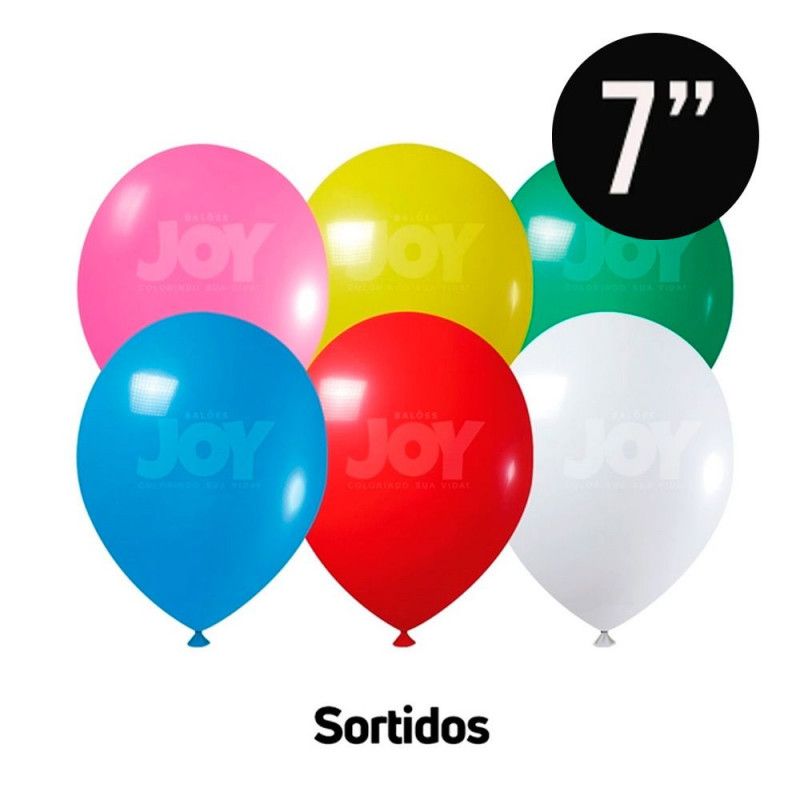 BALAO LISO N.7 COM 50 UNIDADES JOY SORTIDO - 1 UNIDADE