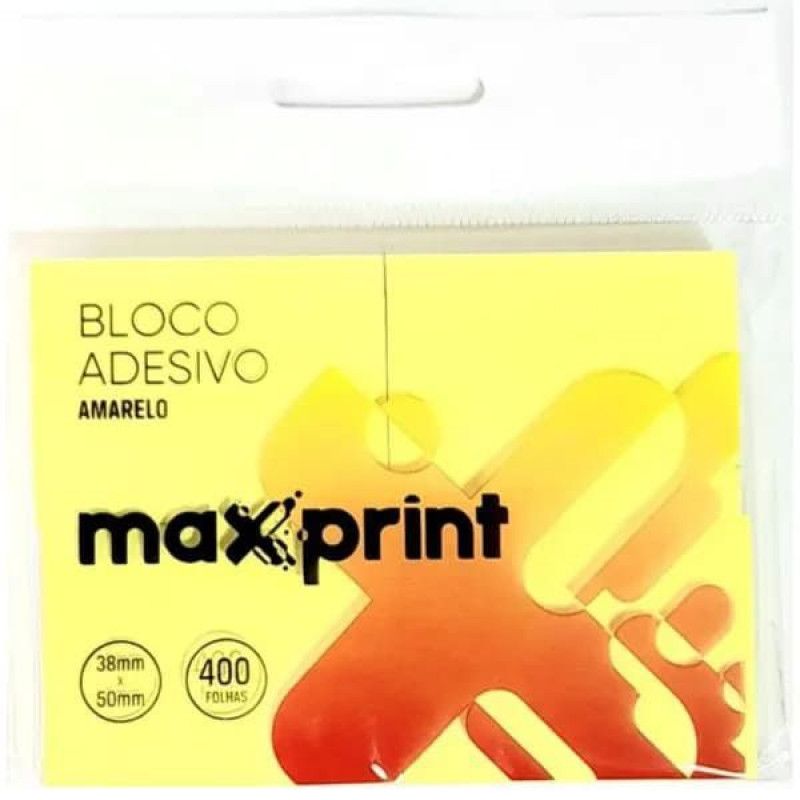 BLOCO ADESIVO 38X50MM 100FL AMARELO MAXPRINT - REF. 74986 - 1 UNIDADE
