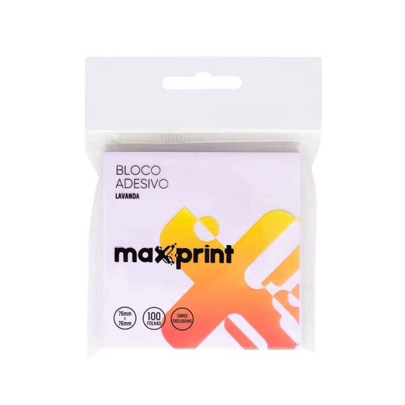 BLOCO ADESIVO 76X76MM 100 FOLHAS LAVANDA MAXPRINT - REF. 74000121 - 1 UNIDADE