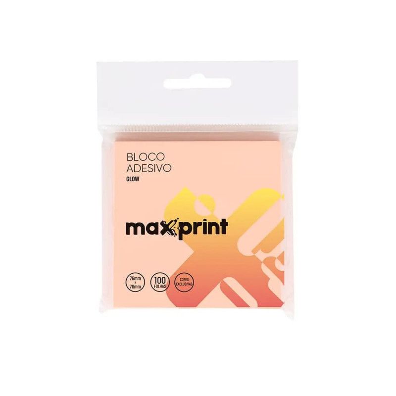 BLOCO ADESIVO 76X76MM 100 FOLHAS GLOW MAXPRINT - REF. 74000122 - 1 UNIDADE