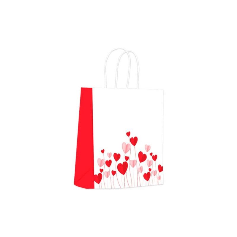 SACOLA PARA PRESENTE AMOR ORIGAMI 14,5X8X16CM SCRITY - REF. S11110.06 - PACOTE COM 10 UNIDADES