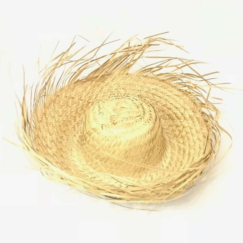 CHAPEU DE PALHA DESFIADO NATURAL KLF FESTAS - REF. C008 - PACOTE COM 25 UNIDADES