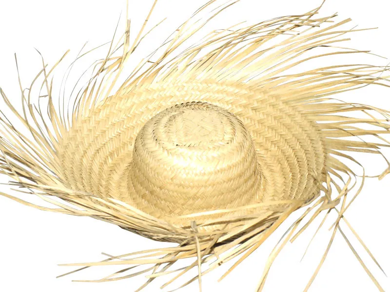 CHAPEU DE PALHA DESFIADO NATURAL KLF FESTAS - REF. C008 - PACOTE COM 25 UNIDADES
