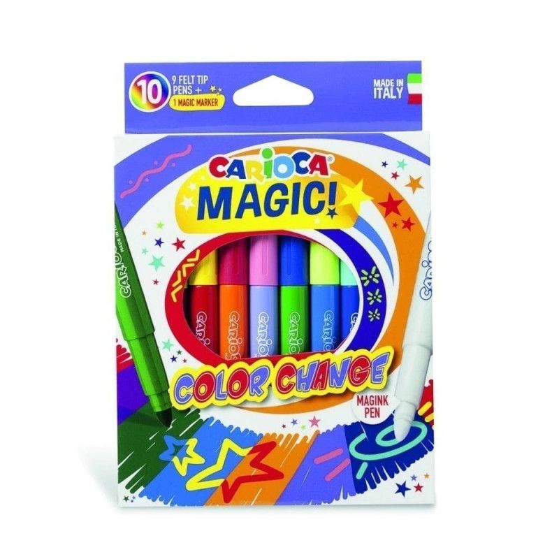 CANETA HIDROGRAFICA 10 CORES MAGIC MARKER CARIOCA - REF. 9720 / 42737 - 1 UNIDADE