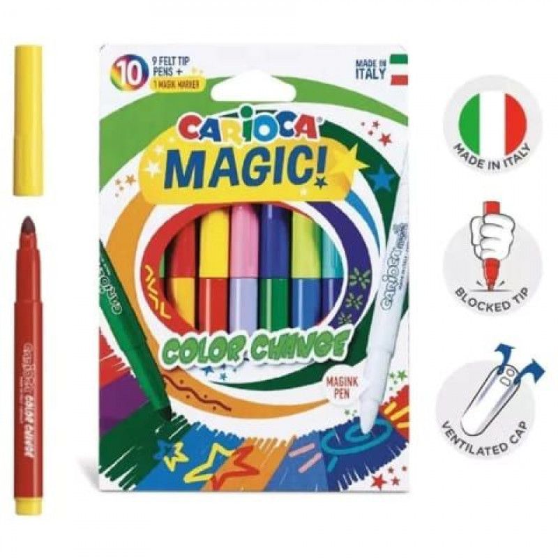 CANETA HIDROGRAFICA 10 CORES MAGIC MARKER CARIOCA - REF. 9720 / 42737 - 1 UNIDADE