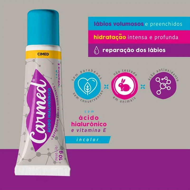 HIDRATANTE LABIAL CARMED ACIDO HIALURONICO 10G - REF. 103384 - 1 UNIDADE