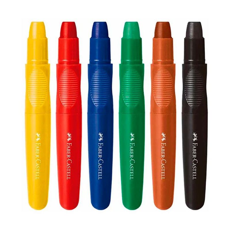 GIZ DE CERA 6 CORES JUMBO LITTLE CREATIVES FABER-CASTELL - REF. 224006 - CAIXA COM 12 UNIDADES