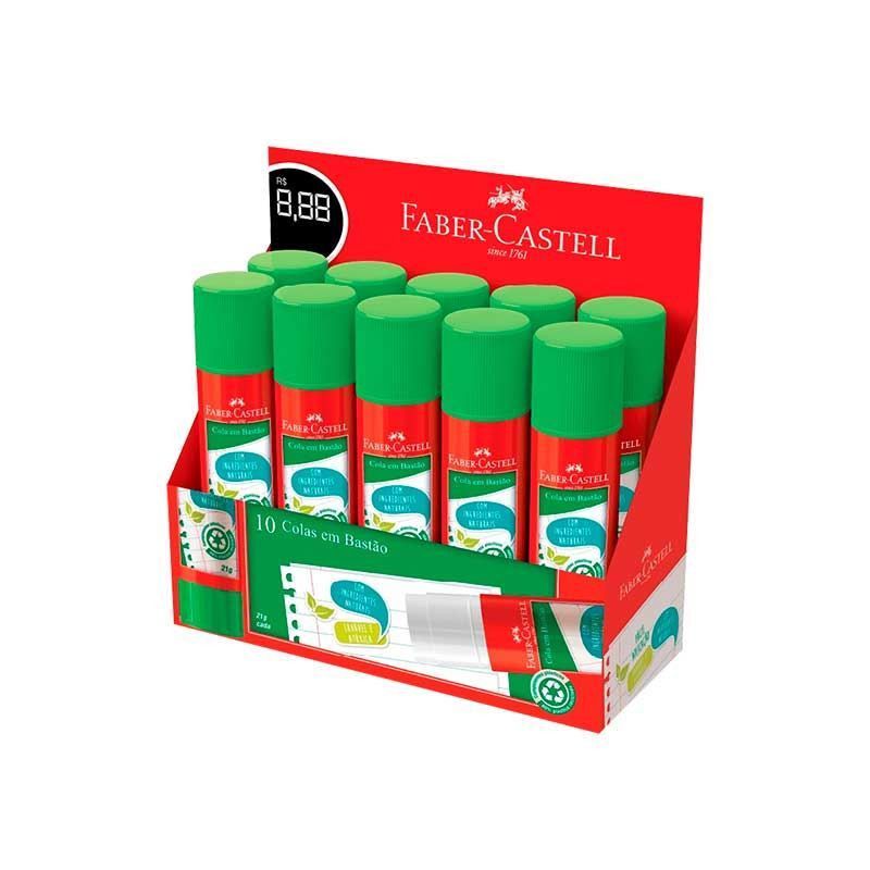 COLA BASTAO 21G NATURAL FABER-CASTELL - REF. OF/8121NAT - CAIXA COM 10 UNIDADES