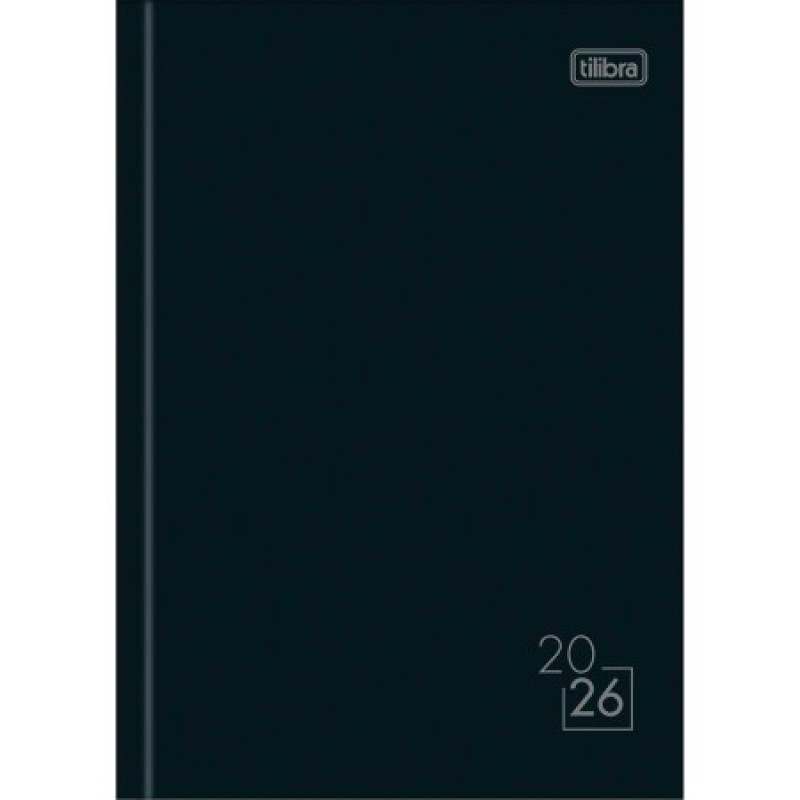 AGENDA COSTURADA SPICE PRETO M6 TILIBRA 2026 - REF. 354821 - PACOTE COM 4 UNIDADES