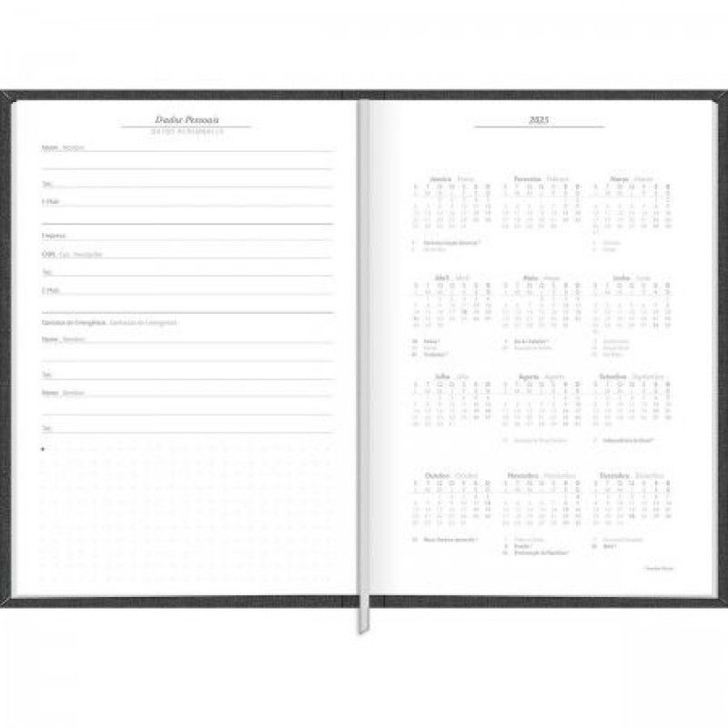 AGENDA COSTURADA MILANO CHUMBO M5 TILIBRA 2025 - REF. 356514 - PACOTE COM 4 UNIDADES