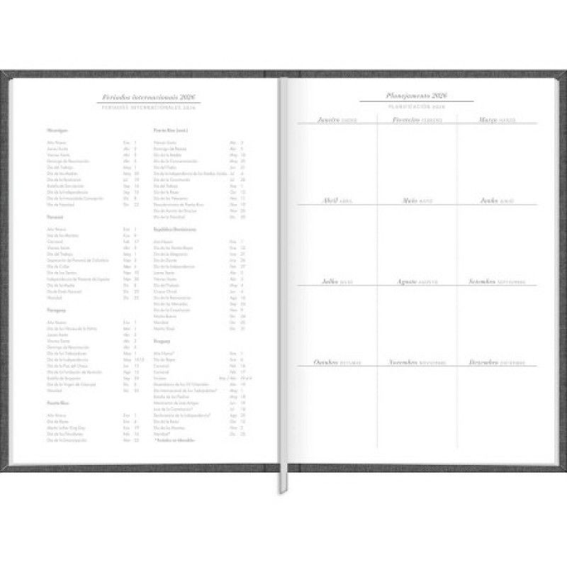 AGENDA COSTURADA MILANO CHUMBO M5 TILIBRA 2026 - REF. 356514 - PACOTE COM 4 UNIDADES
