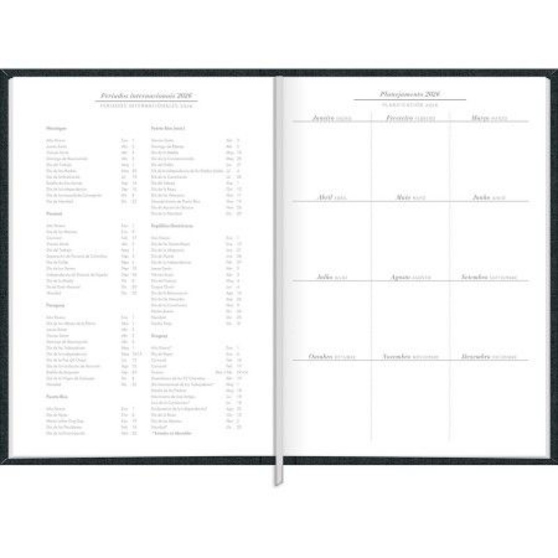 AGENDA COSTURADO MILANO PRETO M5 TILIBRA 2026 - REF. 356506 - PACOTE COM 4 UNIDADES