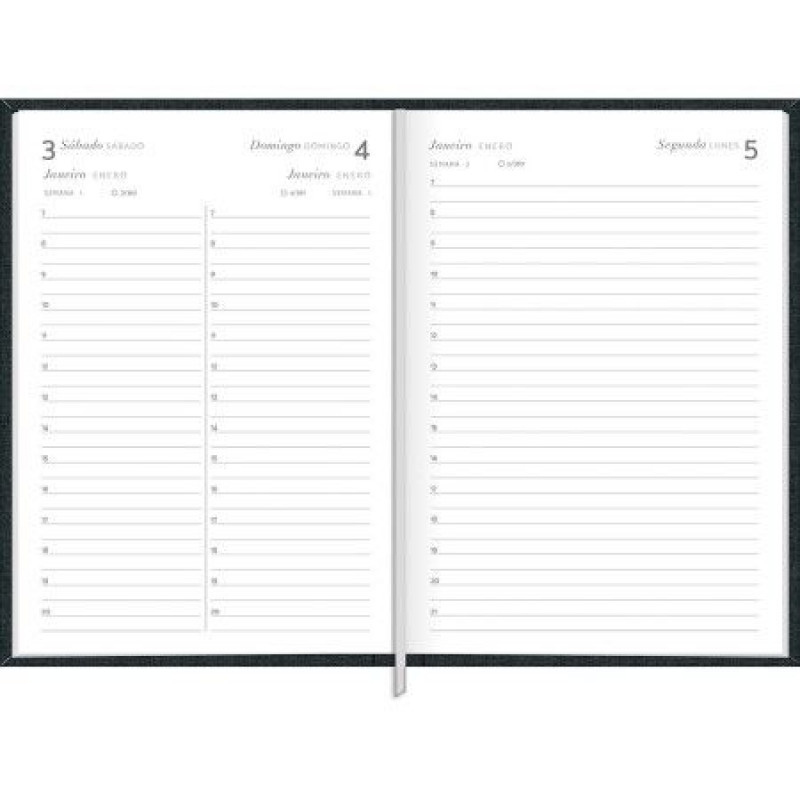AGENDA COSTURADO MILANO PRETO M5 TILIBRA 2026 - REF. 356506 - PACOTE COM 4 UNIDADES