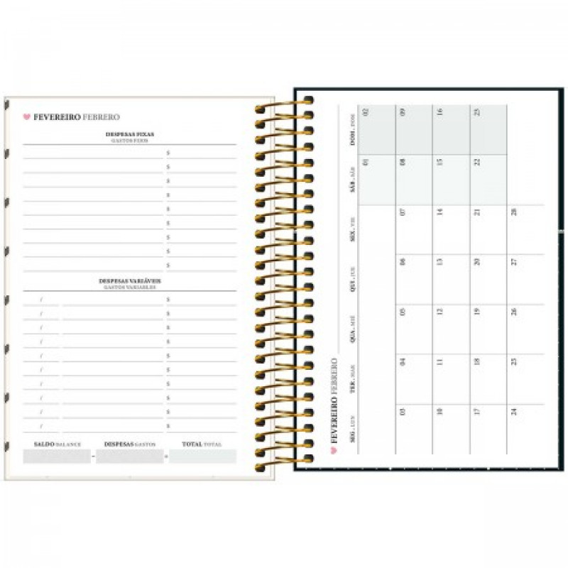AGENDA ESPIRAL WEST VILLAGE M5 TILIBRA 2026 - REF. 0354627 - PACOTE COM 5 UNIDADES