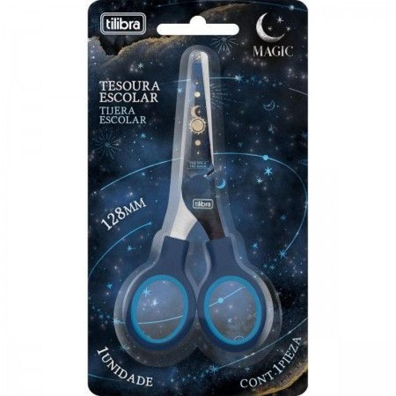 TESOURA ESCOLAR 13CM MAGIC  TILIBRA - REF. 345121 - 1 UNIDADE