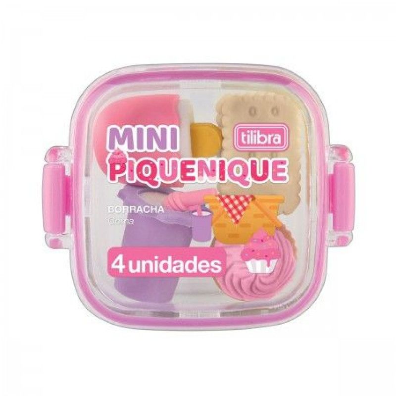 BORRACHA LANCHEIRA MINI PIQUENIQUE COM 4 PECAS TILIBRA - REF. 353116 - 1 UNIDADE