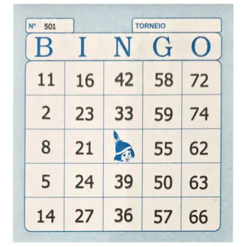 BLOCO CARTELA BINGO 100 FOLHAS DE JORNAL AZUL TAMOIO - REF. 06032 - PACOTE COM 15 UNIDADES