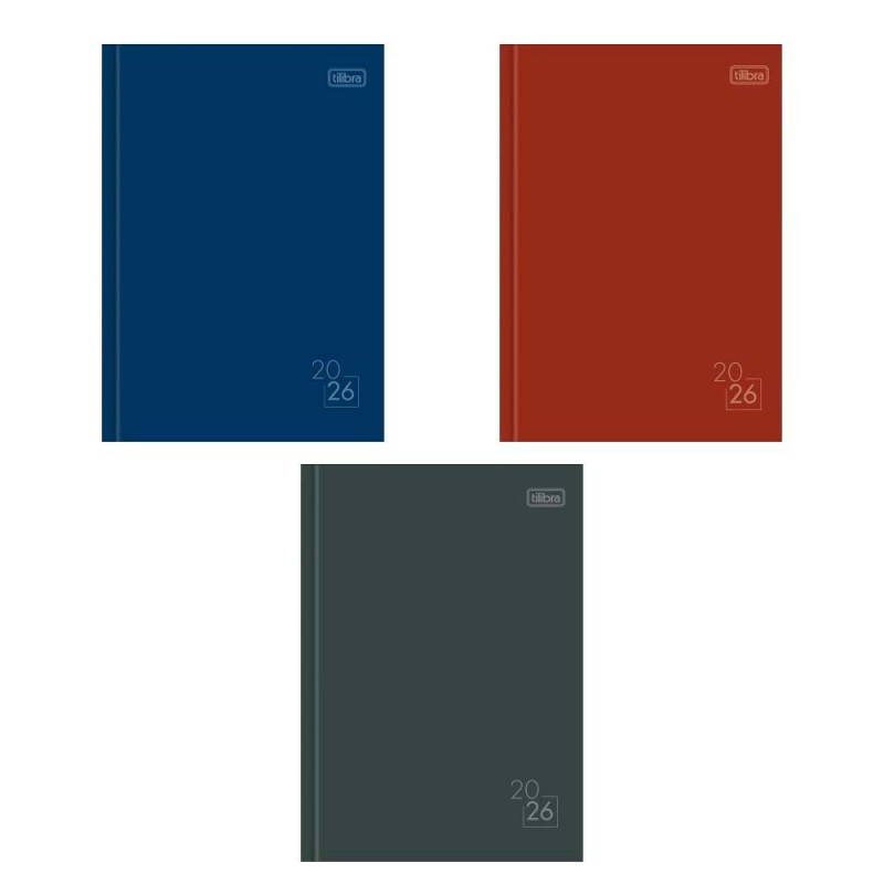 AGENDA COSTURADA SPICE CORES M6 TILIBRA 2026 - REF. 354945 - PACOTE COM 4 UNIDADES