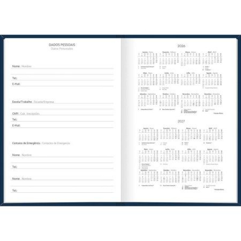 AGENDA COSTURADA SPICE CORES M6 TILIBRA 2026 - REF. 354945 - PACOTE COM 4 UNIDADES