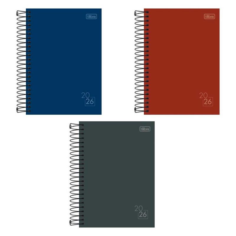 AGENDA ESPIRAL SPICE CORES M6 TILIBRA 2026 - REF. 354953 - PACOTE COM 5 UNIDADES