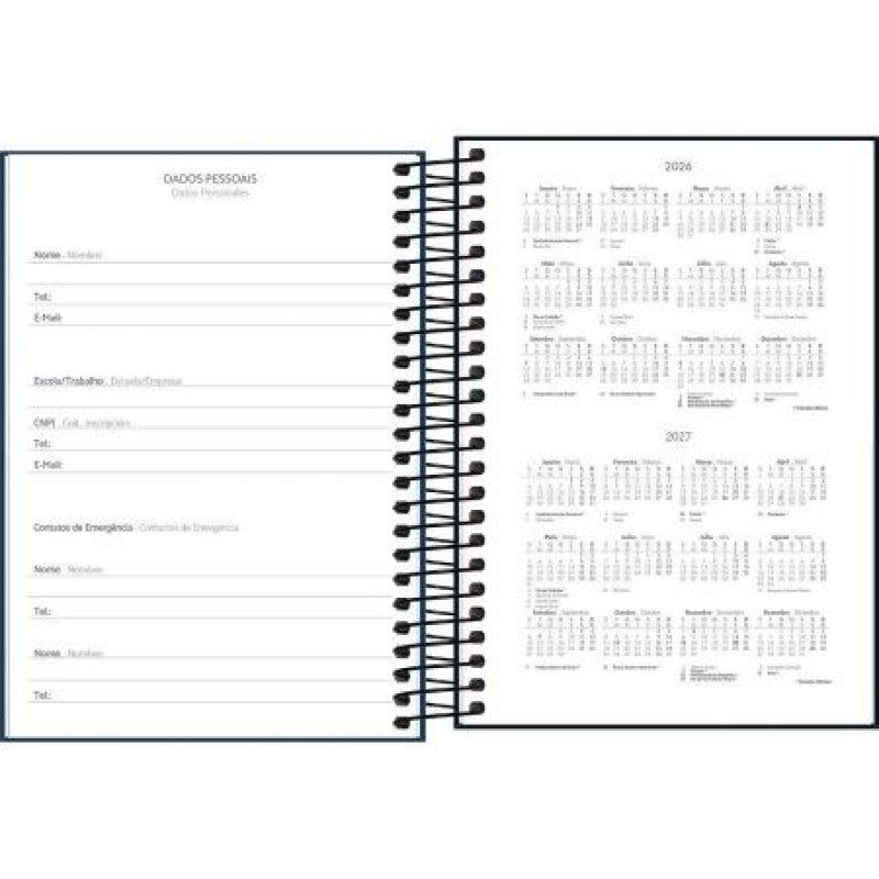AGENDA ESPIRAL SPICE CORES M6 TILIBRA 2026 - REF. 354953 - PACOTE COM 5 UNIDADES