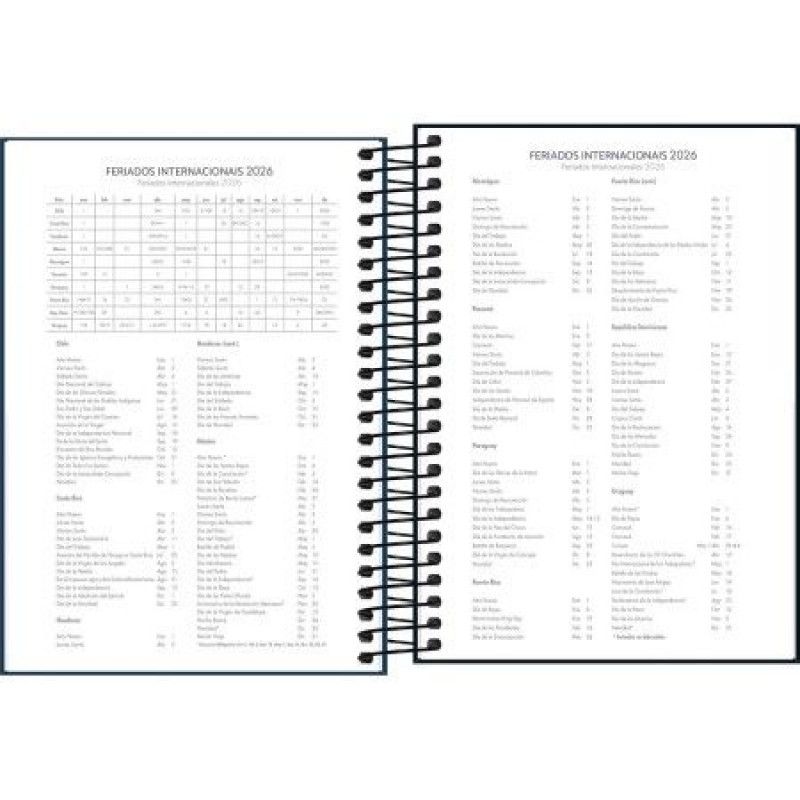 AGENDA ESPIRAL SPICE CORES M6 TILIBRA 2026 - REF. 354953 - PACOTE COM 5 UNIDADES