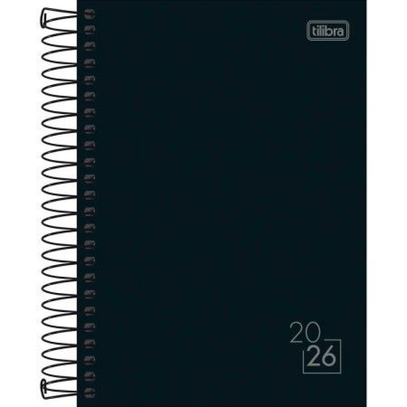 AGENDA ESPIRAL SPICE PRETO M6 TILIBRA 2026 - REF. 354830 - PACOTE COM 5 UNIDADES