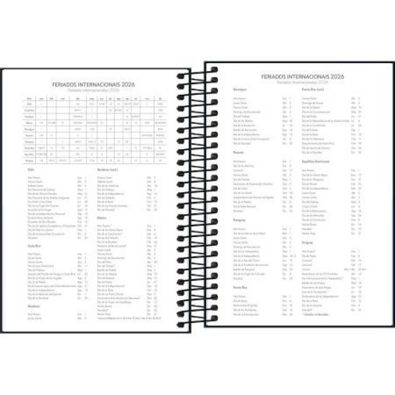 AGENDA ESPIRAL SPICE PRETO M6 TILIBRA 2026 - REF. 354830 - PACOTE COM 5 UNIDADES