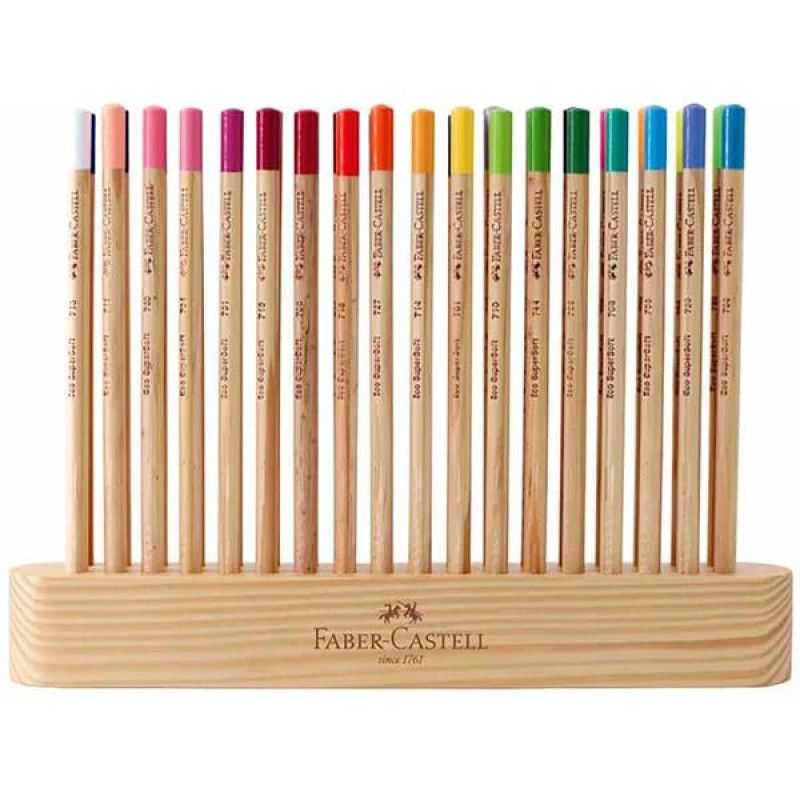 LAPIS DE COR ECOLÁPIS SUPERSOFT NATURAL EDITION 36 CORES + ESTOJO DE MADEIRA EDIÇÃO LIMITADA FABER-CASTELL 120736SOFT COM 4 UNIDADES