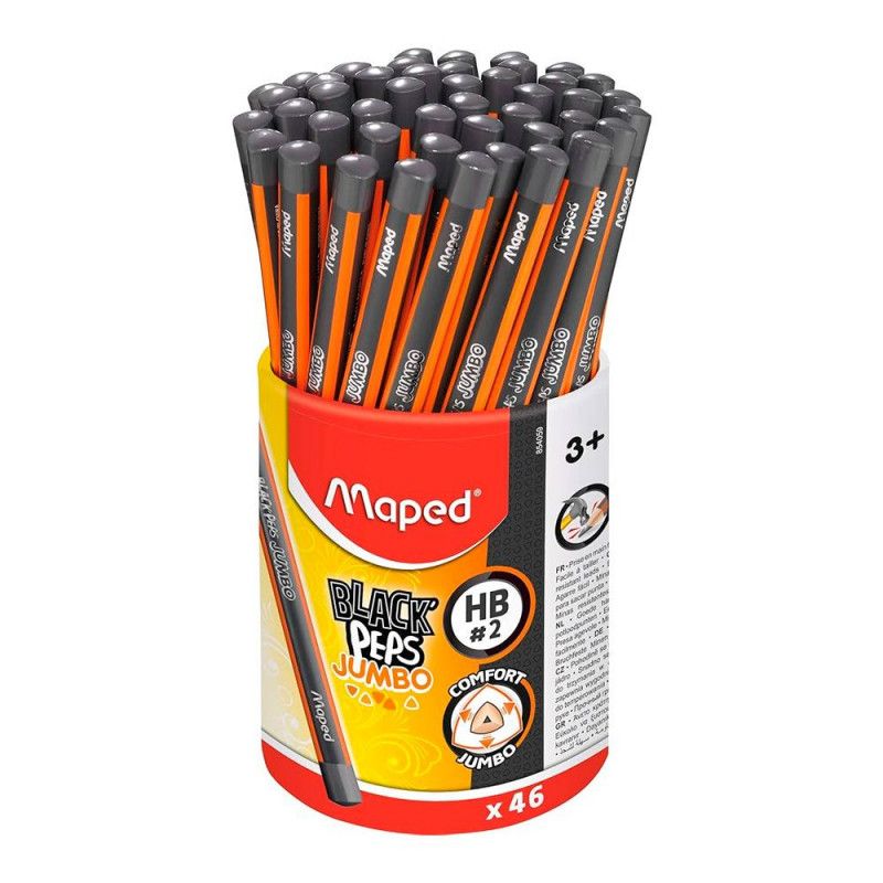 LAPIS PRETO 2HB TRIANGULAR JUMBO BLACKPEPS MAPED - REF. 854059ZV - POTE COM 46 UNIDADES