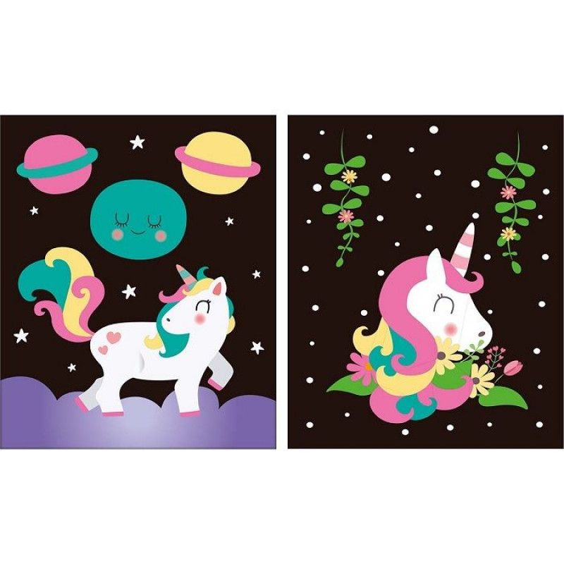 CARTELA RASPADINHA MAGICA UNICORNIO 6 FOLHAS - REF. 352101 - 1 UNIDADE