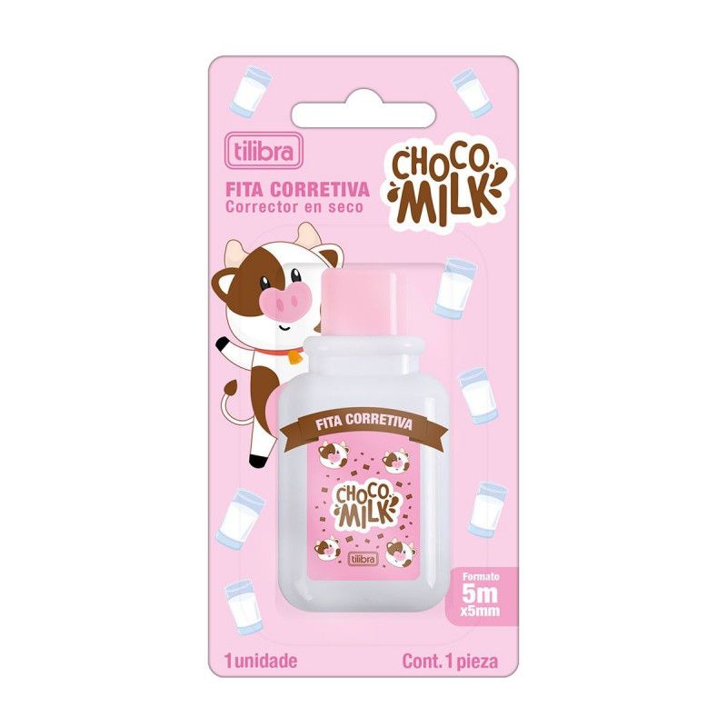 CORRETIVO EM FITA 5MMX5M CHOCOMILK TILIBRA - REF. 352993 - CAIXA COM 12 UNIDADES
