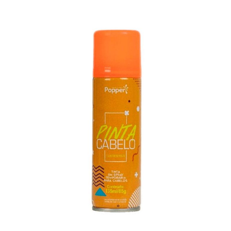 SPRAY PINTA CABELO 135ML LARANJA POPPER - REF. FL9418-O - 1 UNIDADE