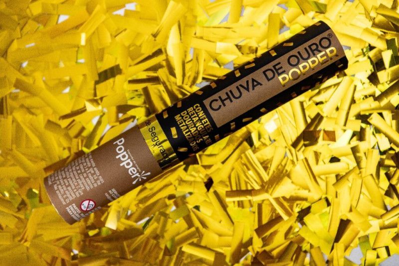 LANCA CONFETE 30CM CHUVA DE OURO POPPER - REF. 8230-3 - 1 UNIDADE