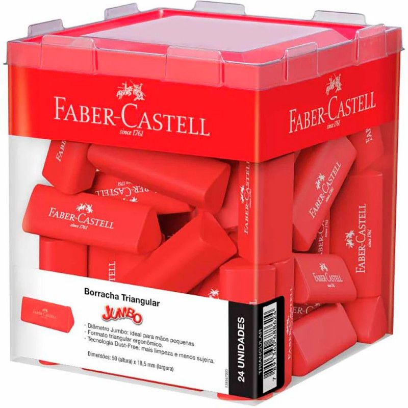 BORRACHA TRIANGULAR JUMBO FABER-CASTELL - REF. TRIANGULAR - POTE COM 24 UNIDADES